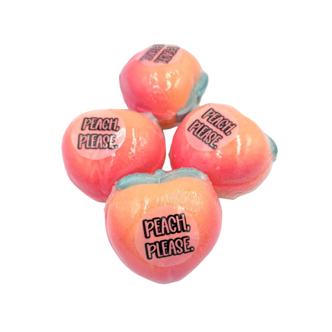Dirty Little Suds Peach Please bath bomb extra large peach shaped bath bomb fruity summer scent